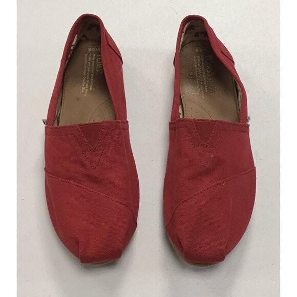 Woman’s Red Tom’s Size 9.5 Slide On Shoes ❤️ - Picture 1 of 5